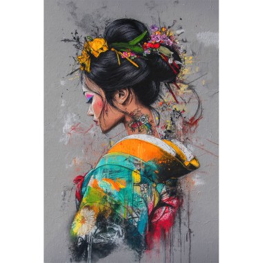 Japanse geisha graffiti art